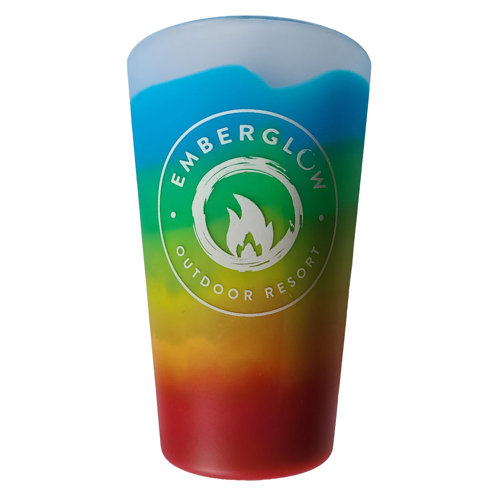 Rainbow Emberglow Silicone PInt Glass