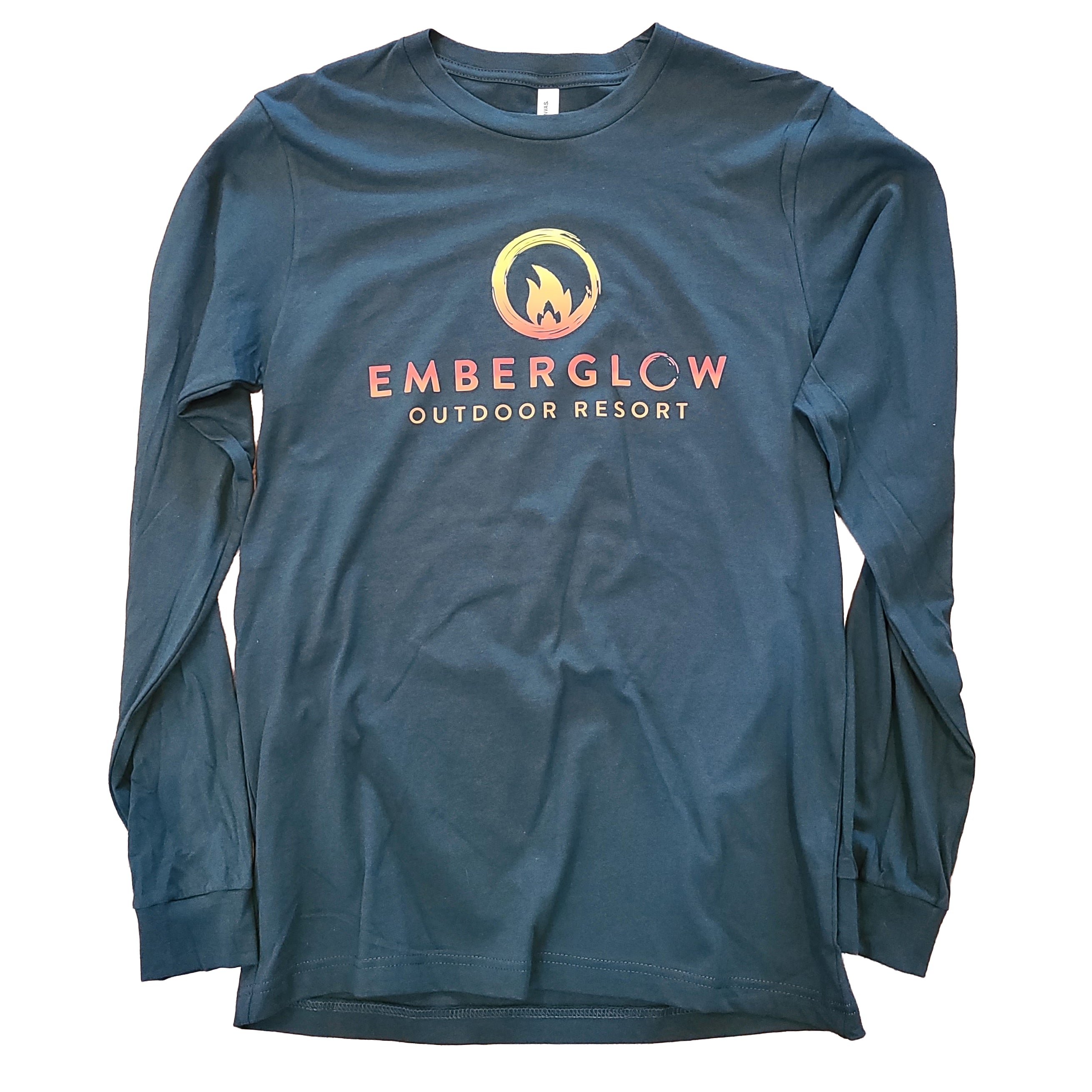 Emberglow Sunset Logo Hunter Green Long Sleeve Shirt