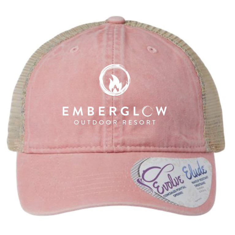 Pink and Beige Ponytail Evolve Elude Hat