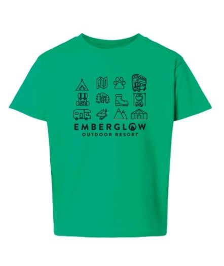 Youth Green with Black Icons Emberglow T-Shirt