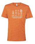Emberglow Rustic Orange Icons Adult T-Shirt