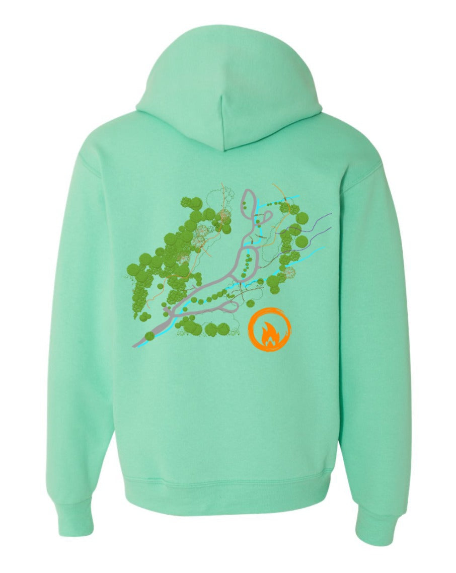 Emberglow Trail Map on Mint Sweatshirt Hoodie